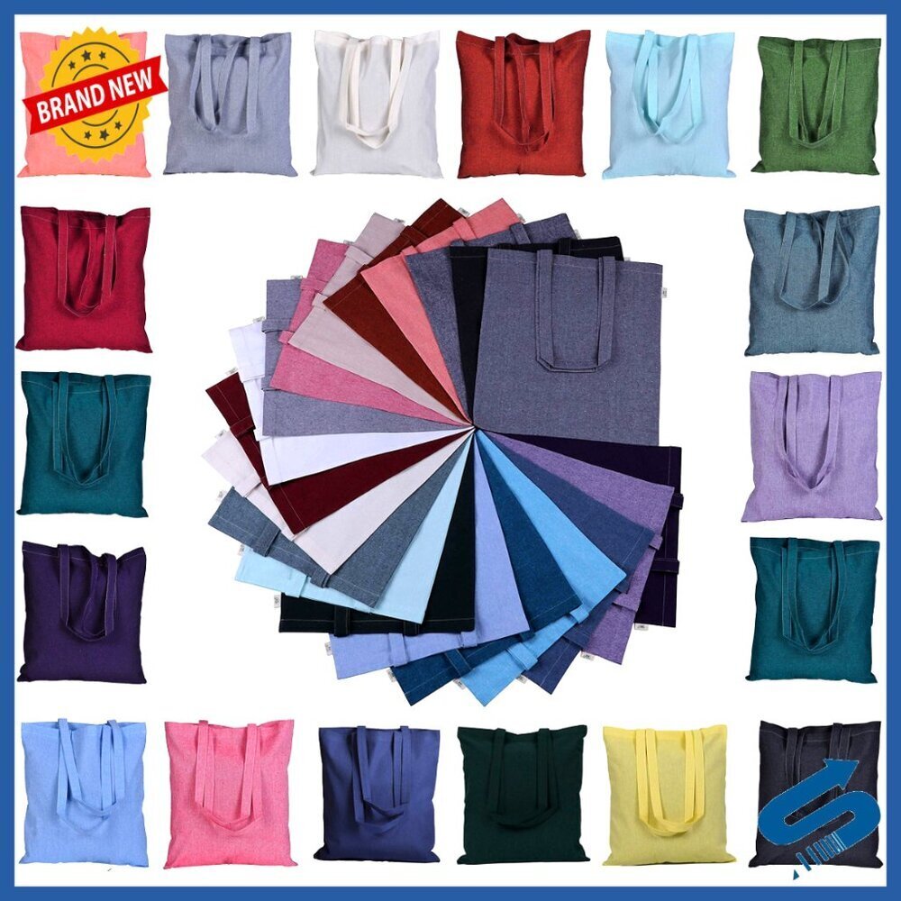 Reusable Grocery Bags Eco Friendly Super Strong Recycled Cotton Canvas Travel